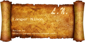 Langer Ninon névjegykártya